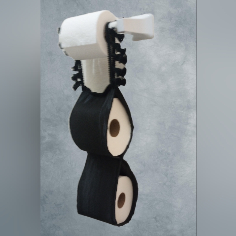 New Toilet paper holder with black tassels. Can make custom colors and straps.
